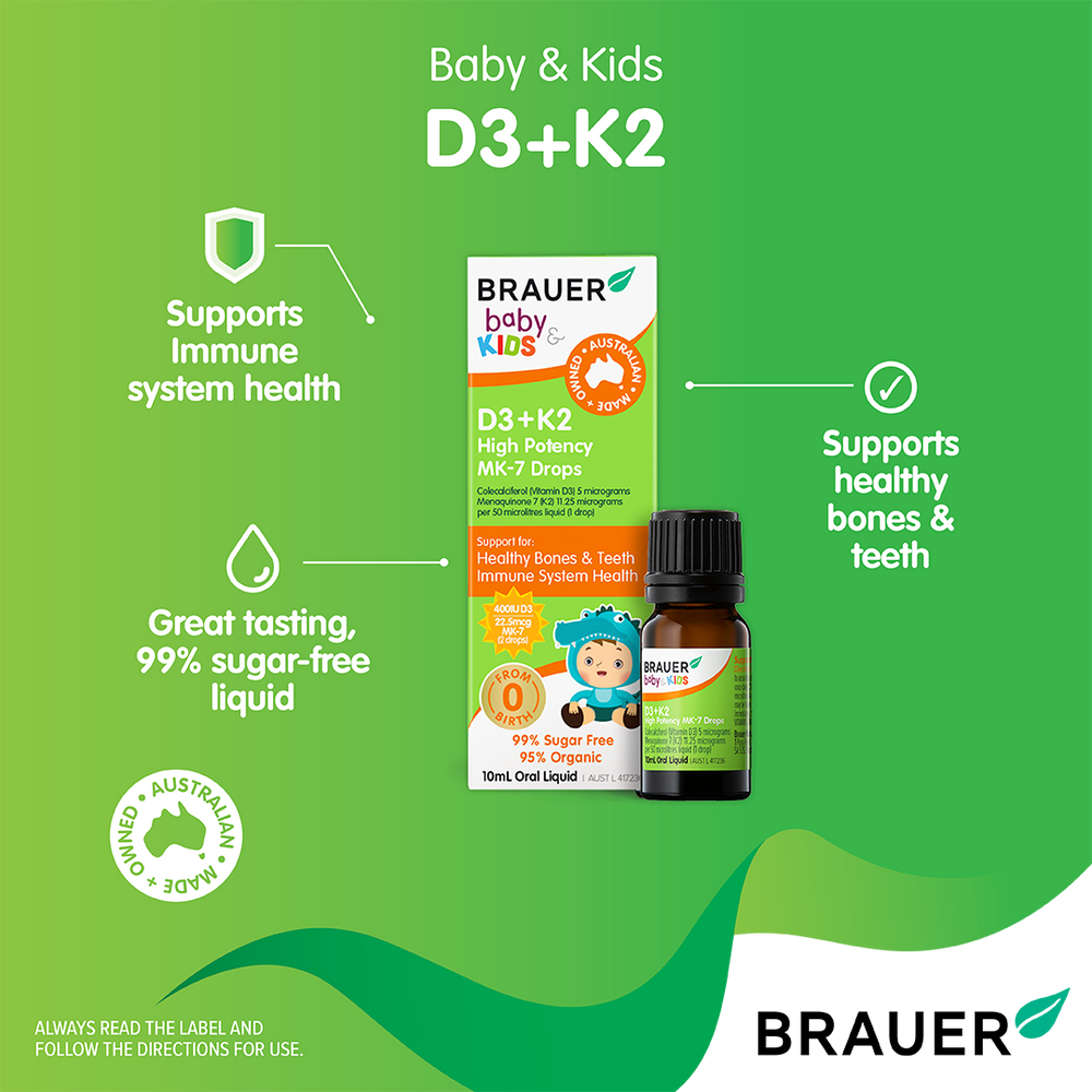 Brauer Baby & Kids D3 +K2 High Potency MK-7 Drops