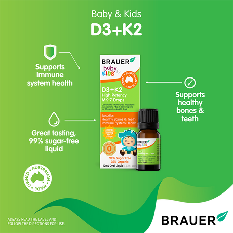 Brauer Baby & Kids D3 +K2 High Potency MK-7 Drops